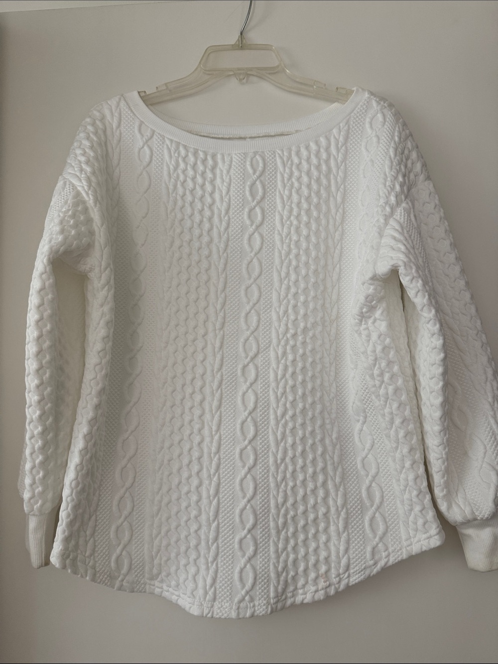 White Cable Knit Women's Sweater